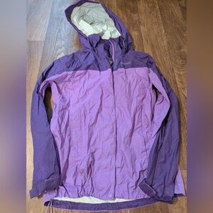 Marmot Outdoor Full Zip Windbreaker Rain Jacket Womens Size Medium Purple